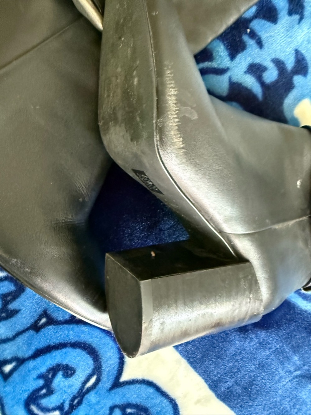 Coach Black Leather Shoe Interior with White Logo Print